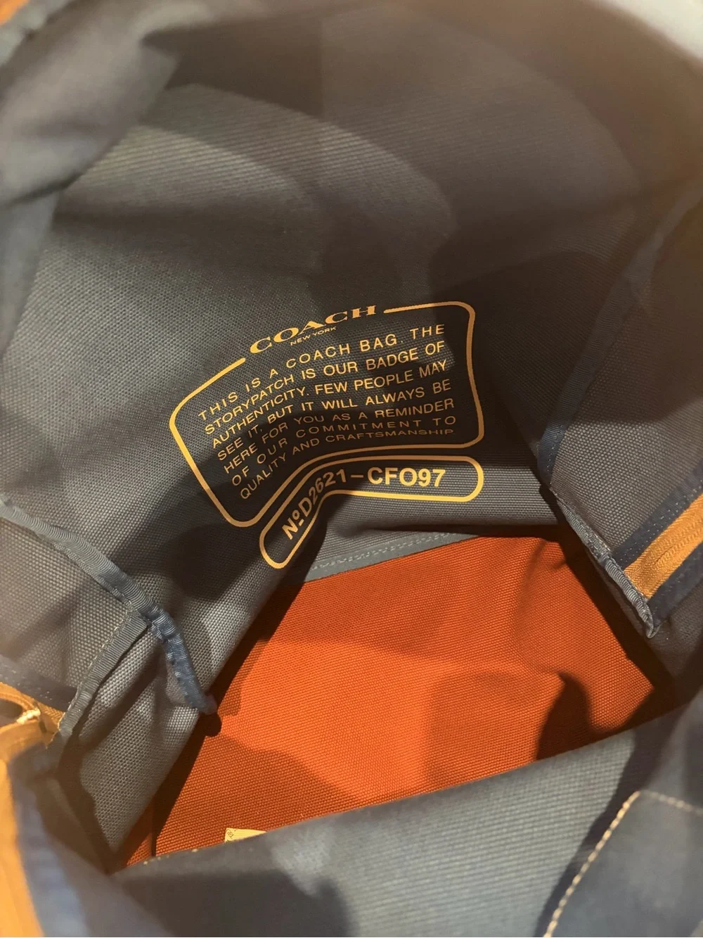 Coach Canvas Backpack with Tan Leather Trim new with tag blue